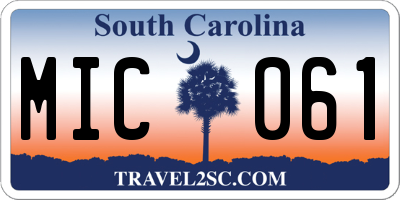 SC license plate MIC061
