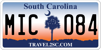 SC license plate MIC084