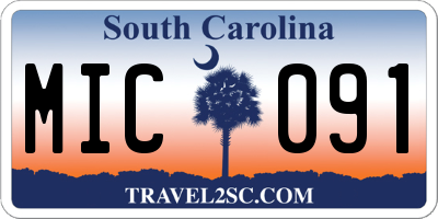 SC license plate MIC091