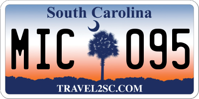 SC license plate MIC095