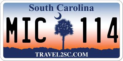 SC license plate MIC114