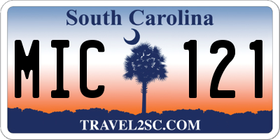 SC license plate MIC121