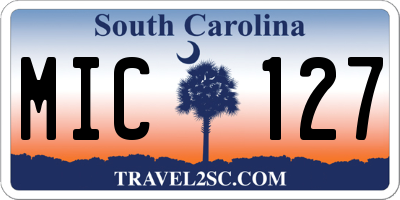 SC license plate MIC127