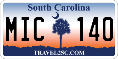 SC license plate MIC140