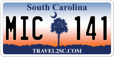 SC license plate MIC141