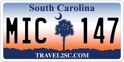 SC license plate MIC147