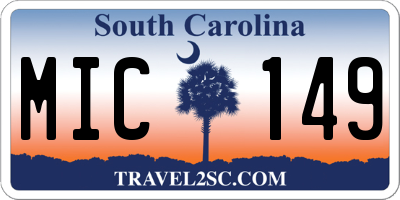 SC license plate MIC149