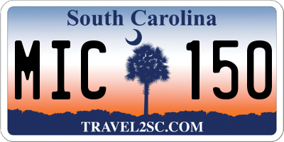 SC license plate MIC150