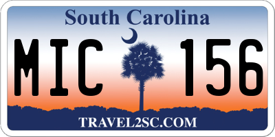 SC license plate MIC156