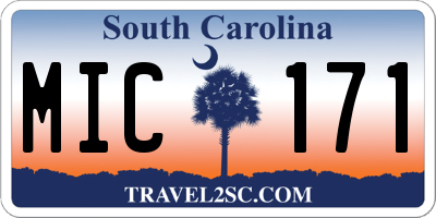 SC license plate MIC171
