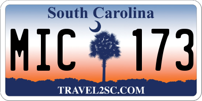 SC license plate MIC173