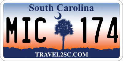 SC license plate MIC174
