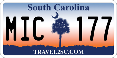SC license plate MIC177