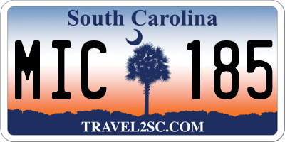 SC license plate MIC185