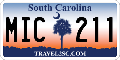 SC license plate MIC211