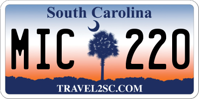 SC license plate MIC220