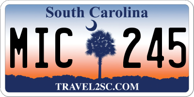 SC license plate MIC245