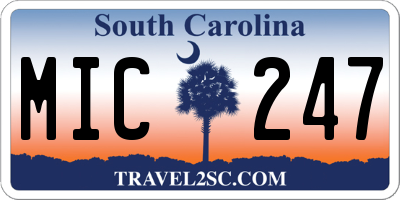 SC license plate MIC247