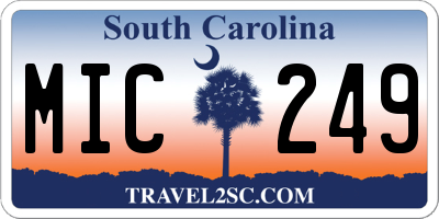 SC license plate MIC249