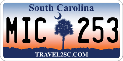 SC license plate MIC253