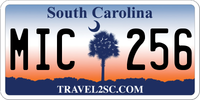 SC license plate MIC256