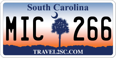 SC license plate MIC266