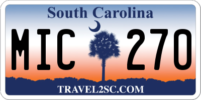 SC license plate MIC270
