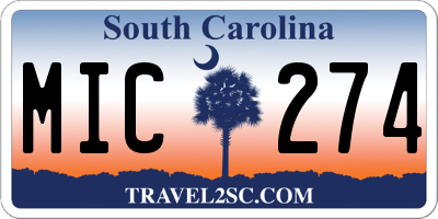 SC license plate MIC274