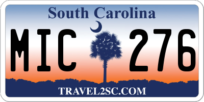 SC license plate MIC276