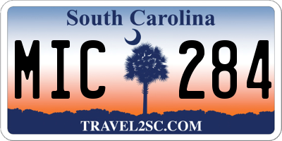 SC license plate MIC284