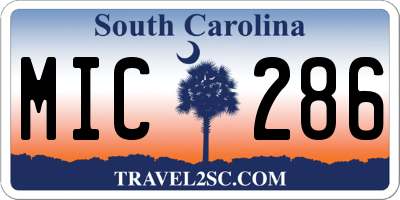 SC license plate MIC286