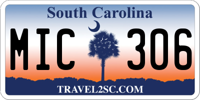 SC license plate MIC306