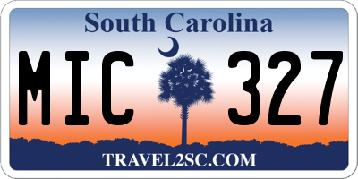 SC license plate MIC327