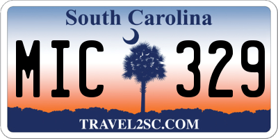 SC license plate MIC329