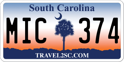 SC license plate MIC374
