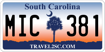 SC license plate MIC381