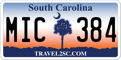SC license plate MIC384
