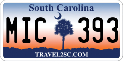 SC license plate MIC393