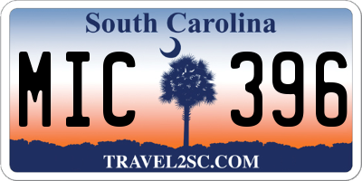 SC license plate MIC396