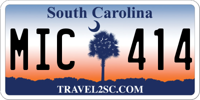 SC license plate MIC414