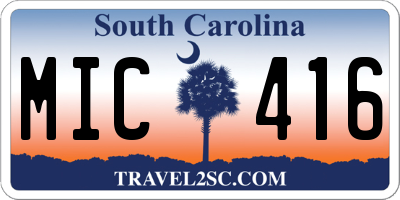 SC license plate MIC416
