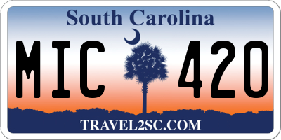 SC license plate MIC420