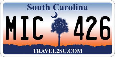 SC license plate MIC426