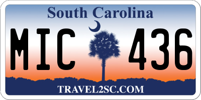 SC license plate MIC436