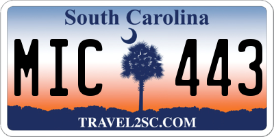 SC license plate MIC443