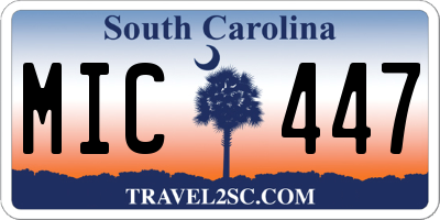 SC license plate MIC447