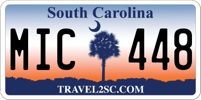 SC license plate MIC448