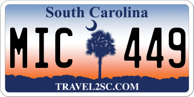 SC license plate MIC449