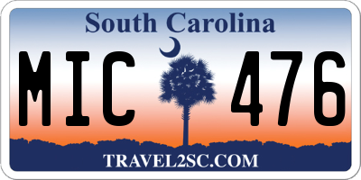 SC license plate MIC476