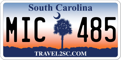 SC license plate MIC485